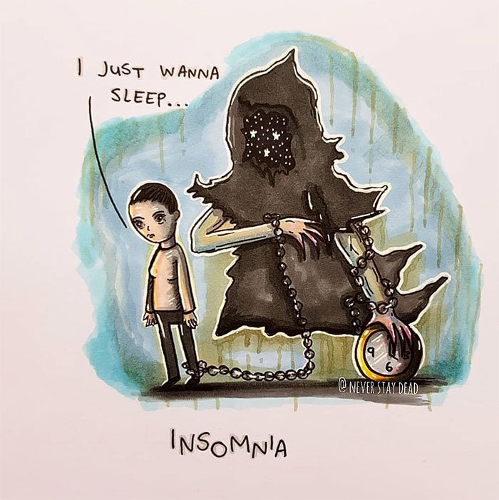 Artist Illustrates Mental Illnesses As Monsters In 11 Illustrations