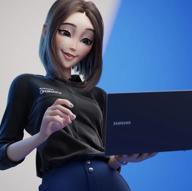 Sam (Samsung virtual assistant), fictional character, brunette