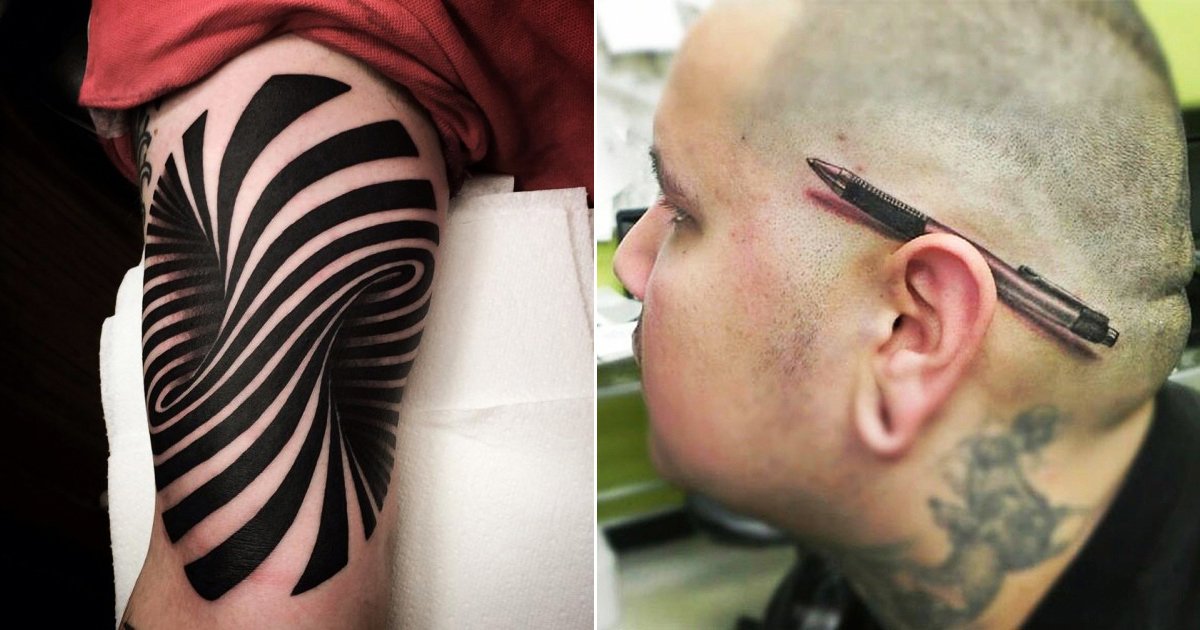 92 Optical Illusion Tattoos With Eye And MindBending Designs  Bored Panda